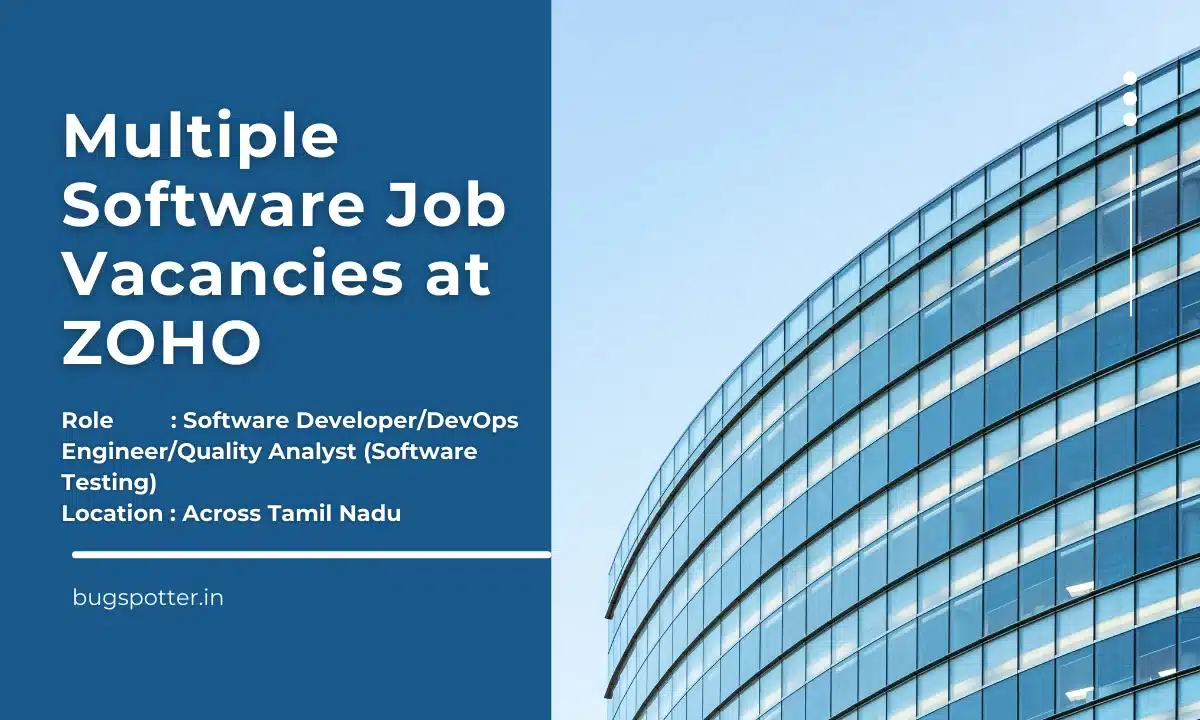 multiple software job vacancies at zoho